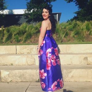 BLUE FLORAL FORMAL/PROM dress